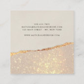 Roos goud glitter zwarte roze moderne vierkante bu vierkante visitekaartje (Achterkant)