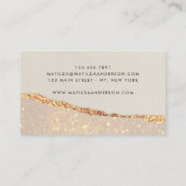 Roos goud glitter zwarte roze moderne vierkante bu visitekaartje (Achterkant)