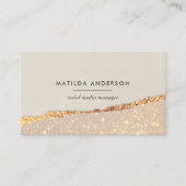 Roos goud glitter zwarte roze moderne vierkante bu visitekaartje (Voorkant)