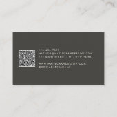 Roos goud glitter zwarte roze moderne vierkante bu visitekaartje (Achterkant)