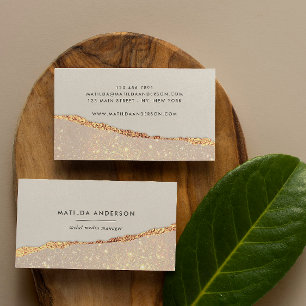 Roos goud glitter zwarte roze moderne vierkante bu visitekaartje