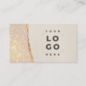 Roos goud glitter zwarte roze moderne vierkante bu visitekaartje (Voorkant)