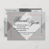 Roos Goud Grijs Geo Dank u Briefkaarten (Voorkant / Achterkant)