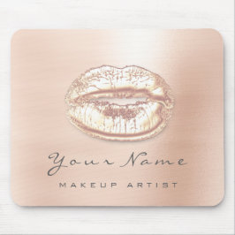 Roos Goud Grijze metallische benaming Makeup lips  Muismat