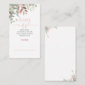 Roos Goud Groen Baby shower Luier Raffle Informatiekaartje (Voorkant / Achterkant)