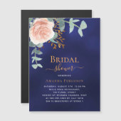 Roos goud groen marineblauw luxe Vrijgezellenfeest Magnetische Uitnodiging (Voorkant / Achterkant)