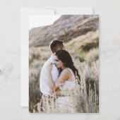 Roos goud groen script elegant 2 foto's bruiloft kaart (Achterkant)