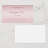 Roos Goud Handgeschreven Script Elegant Modern Tre Visitekaartje (Voorkant / Achterkant)