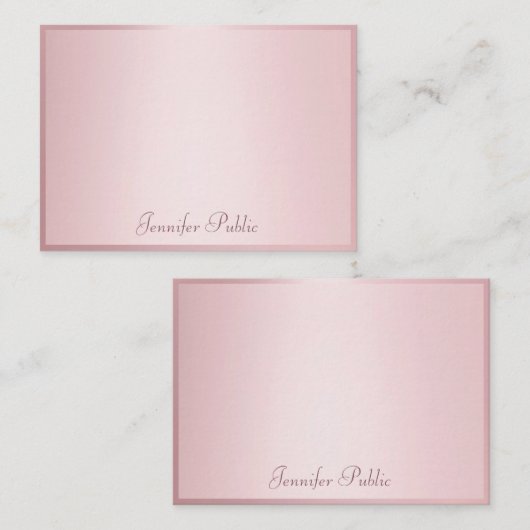 Roos Goud Handgeschreven Script Elegante Sjabloon (Voorkant / Achterkant)