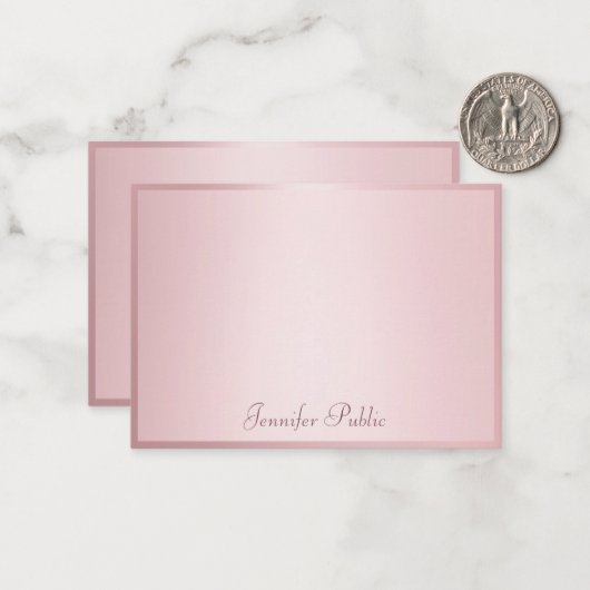 Roos Goud Handgeschreven Script Elegante Sjabloon (Voorkant / Achterkant in situ)