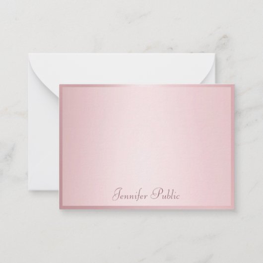 Roos Goud Handgeschreven Script Elegante Sjabloon (Achterkant)