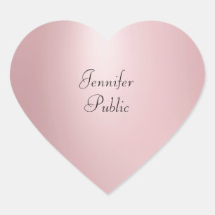 Roos Goud Handgeschreven Script Elegante Sjabloon Hart Sticker