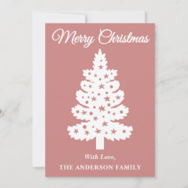 Roos Goud Handgeschreven Script Kerstboom Feestdagenkaart