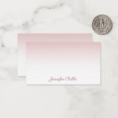 Roos Goud Handgeschreven Script Naam Elegante Sjab Notitiekaartje (Voorkant / Achterkant in situ)