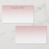 Roos Goud Handgeschreven Script Naam Elegante Sjab Notitiekaartje (Voorkant / Achterkant)