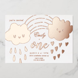 Roos goud harst over de regenboogdag Folie in Folie Uitnodiging