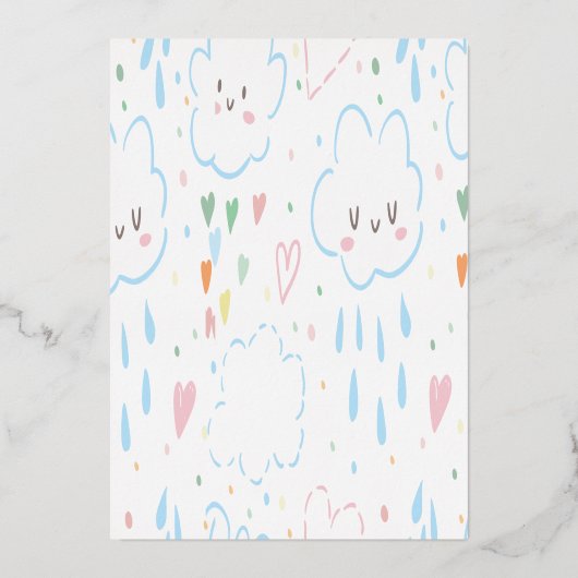 Roos goud harst over de regenboogdag Folie in Folie Uitnodiging (Achterkant)