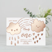 Roos goud harst over de regenboogdag Folie in Folie Uitnodiging (Staand Voorkant)