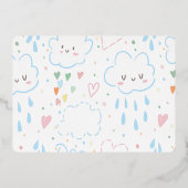 Roos goud harst over de regenboogdag Folie in Folie Uitnodiging (Achterkant)