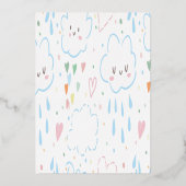 Roos goud harst over de regenboogdag Folie in Uitnodiging (Achterkant)