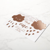 Roos goud harst over de regenboogdag Folie in Uitnodiging (Gedraaid)