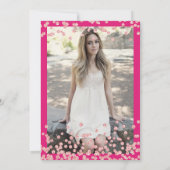 Roos Goud Heet Roze Confetti Foto Zoet 16 Kaart (Achterkant)