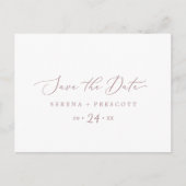 Roos goud horizontaal opslaan Datum Uitnodiging Briefkaart (Voorkant)