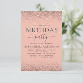 Roos Goud Iedere zondag Roze Sparkle Glitter Kaart (Staand voorkant)