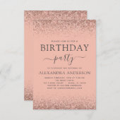 Roos Goud Iedere zondag Roze Sparkle Glitter Kaart (Voorkant / Achterkant)