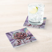 Roos Goud Iridescent Roos Glas Onderzetter (Schuin)