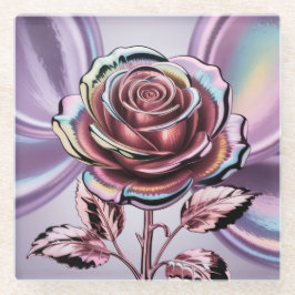 Roos Goud Iridescent Roos Glas Onderzetter