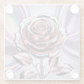 Roos Goud Iridescent Roos Glas Onderzetter (Achterkant)