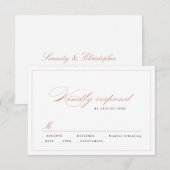 Roos goud Klassieke legance script Eenvoudige brui RSVP Kaartje (Voorkant / Achterkant)