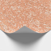 Roos Goud Koraal Kristal Glitter Perzik Bruid 16e Cadeaupapier (Hoek)