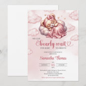 Roos goud kunnen we bearly wachten meisje Baby sho Kaart (Voorkant / Achterkant)