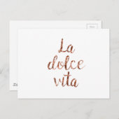 Roos goud La Dolce Vita Briefkaart (Voorkant / Achterkant)