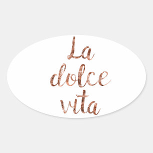 Roos goud La Dolce Vita Ovale Sticker