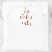 Roos goud La Dolce Vita Ovale Sticker (Tas)