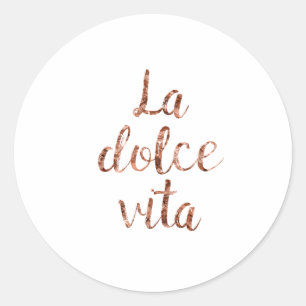 Roos goud La Dolce Vita Ronde Sticker