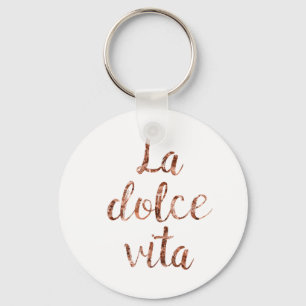 Roos goud La Dolce Vita Sleutelhanger