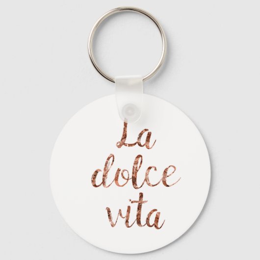 Roos goud La Dolce Vita Sleutelhanger (Voorkant)