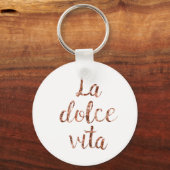 Roos goud La Dolce Vita Sleutelhanger (Voorkant)