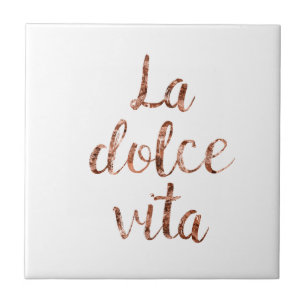 Roos goud La Dolce Vita Tegeltje