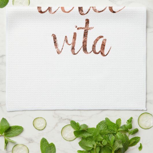 Roos goud La Dolce Vita Theedoek (Gevouwen)