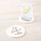 Roos goud La Dolce Vita Zandsteen Onderzetter (Zijkant)