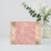 Roos Goud Lace Blush word mijn Bridesmaid. Uitnodiging Briefkaart (Staand voorkant)