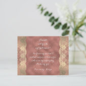 Roos Goud Lace Blush word mijn Bridesmaid. Uitnodiging Briefkaart (Staand voorkant)