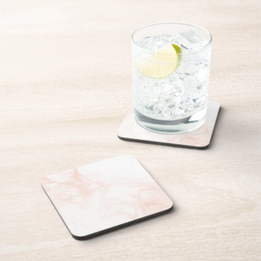 Roos Goud lichtroze marmer Bier Onderzetter (Rechterzijde)