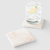 Roos Goud lichtroze marmer Stenen Onderzetter (Zijkant)