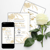 Roos Goud Lijst Elegant White Paper Modern Nikah Kaart